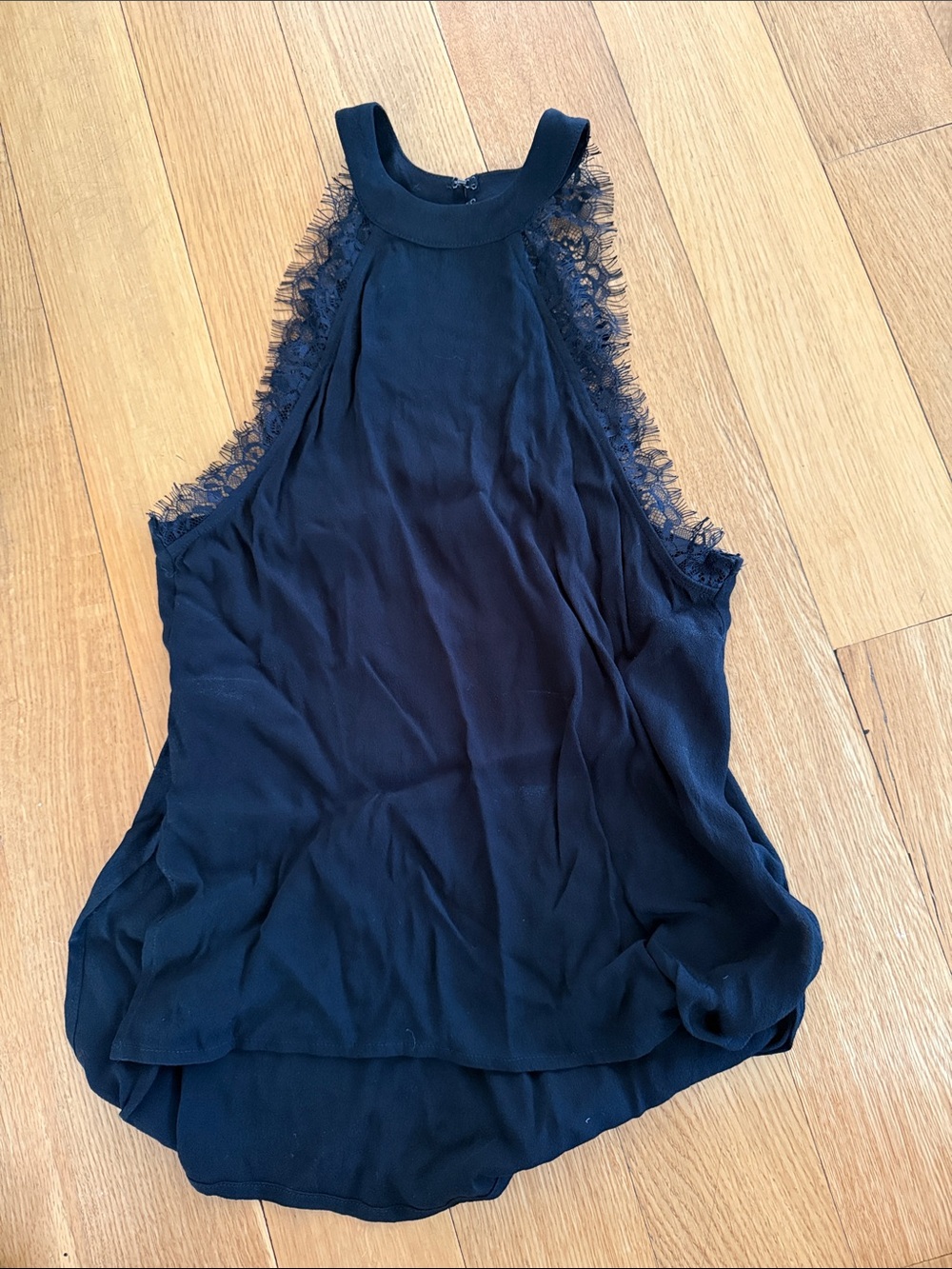 Millau Black Lace-Trim Halter Camisole